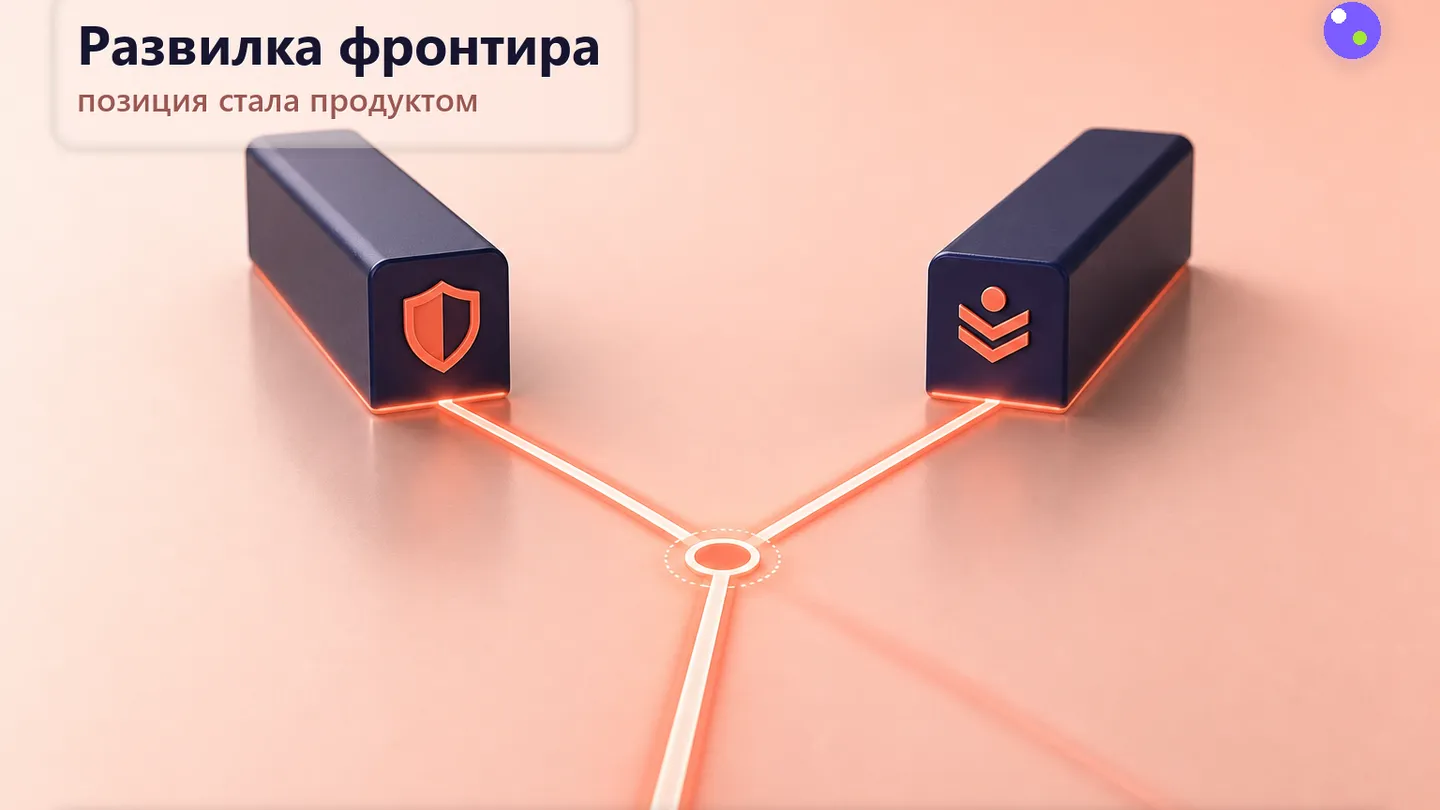 Редакционная обложка SCQR: фронтир разошёлся по двум коридорам — гражданский и военный, обе компании остаются крупными, но в разных контурах.